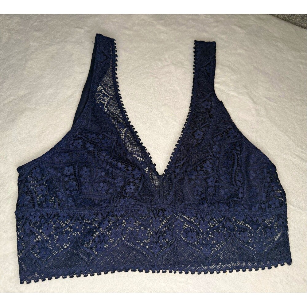 Aerie Lace Wireless Bralette Bra, Pullover, Blue, Women’s Size M A033